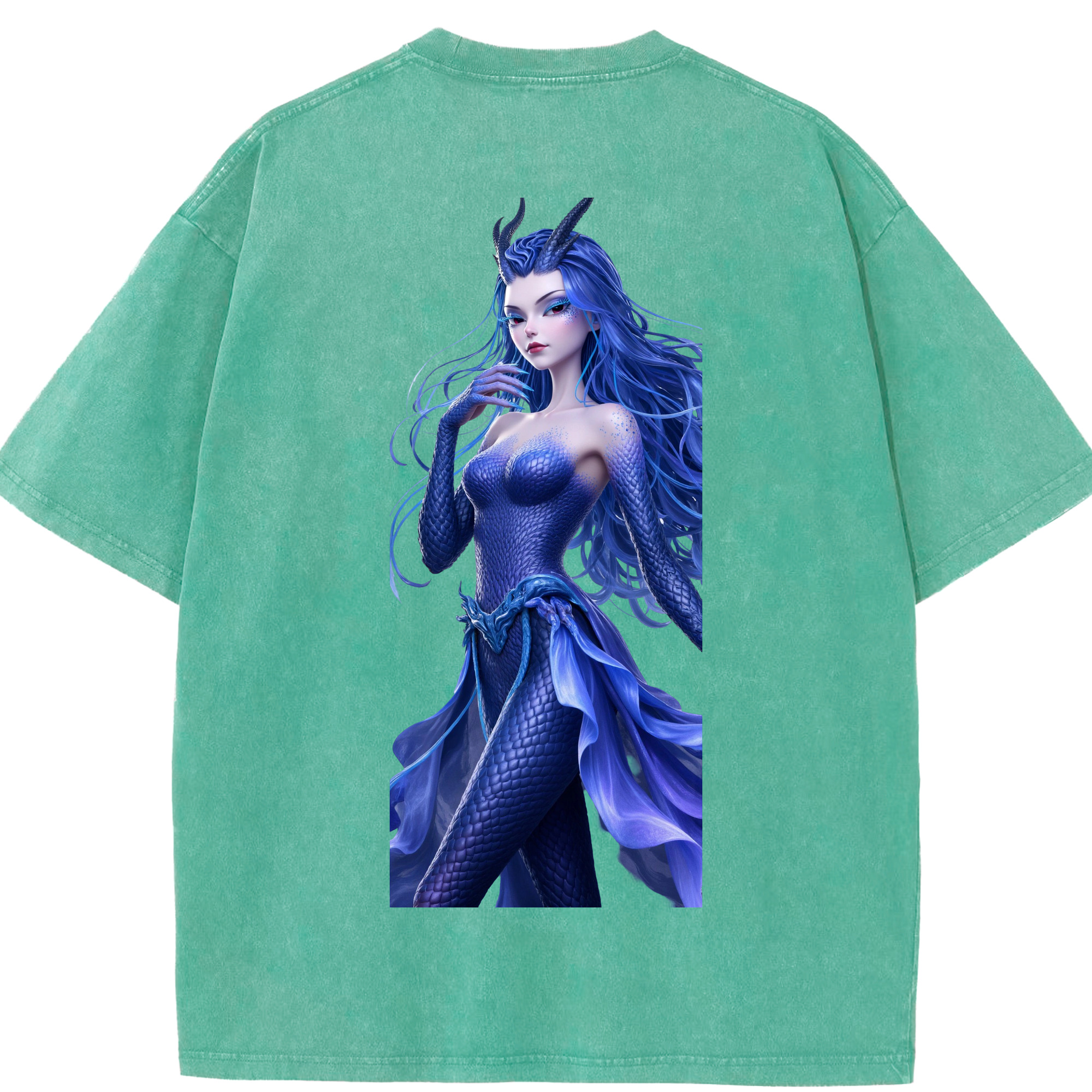 （画像用） Ne Zha 2 ナタ 魔童の大暴れ 綿100% ヴィンテージ風 半袖Tシャツ（背面プリント）